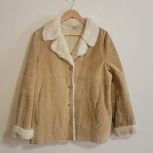 Tan Leather Shearling Jacket